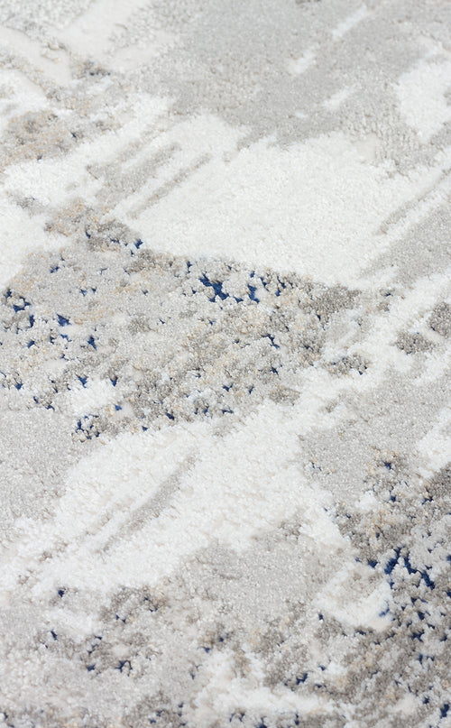 Load image 1 in gallery view. White, grey, and navy blue abstract distressed pattern with a high-pile textured finish.