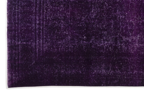 Load image 1 in gallery view. Deep purple vintage-style rug with a distressed, monochromatic texture.