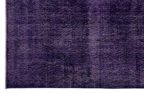 Load image 1 in gallery view. Deep purple rug with a distressed, monochromatic texture and a visible woven pile.