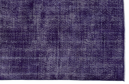 Load image 1 in gallery view. Deep purple distressed rug with a faded, monochromatic vintage texture on a white background.