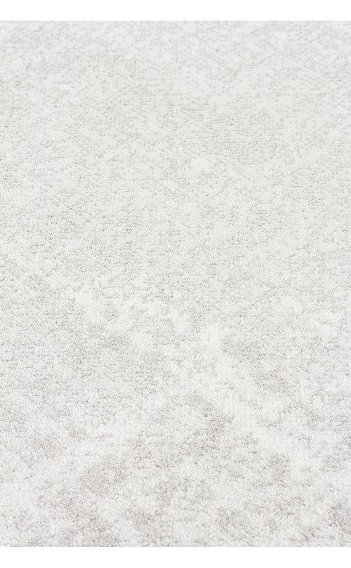 Load image 1 in gallery view. Light gray and white high-pile rug with a subtle, abstract marbled texture.
