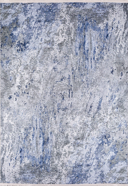 Load image 1 in gallery view. The Abstract Oasis - Washable Rug - JR144 (Custom Size) features light blue, grey, and white tones with a watercolor-style pattern. Allergy-friendly and easy to clean, it’s perfect for stylish living spaces.
