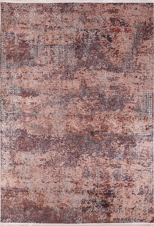 Load image 1 in gallery view. The Abstract Spectrum - Washable Rug - JR1427 (Custom Size) features a large, rectangular design with an abstract, distressed pattern in pink, mauve, and brown plus subtle geometric accents—ideal for high-traffic areas.