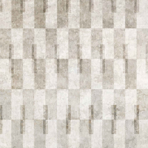 Load image 1 in gallery view. Aged Elegance - Washable Rug - JRN37 (Custom Size) features a modern geometric rectangle pattern in beige and light gray, offering subtle texture and minimalist style—durable for high-traffic areas and easy to clean.