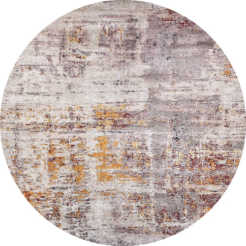 Load image 1 in gallery view. The Artistic Abstraction - Washable Rug - JR775 is a circular, flat weave rug with a white background—allergy-friendly and machine washable for easy care and comfort.