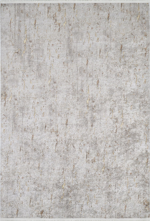 Load image 1 in gallery view. The Berry Blossom - Washable Rug - JR1818 (Custom Size) is a rectangular flat weave rug with a light gray background and abstract gold and brown speckles and streaks.