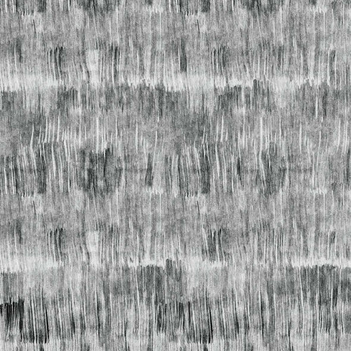 Load image 1 in gallery view. Black and white rug with a distressed, vertical brushstroke ikat pattern.