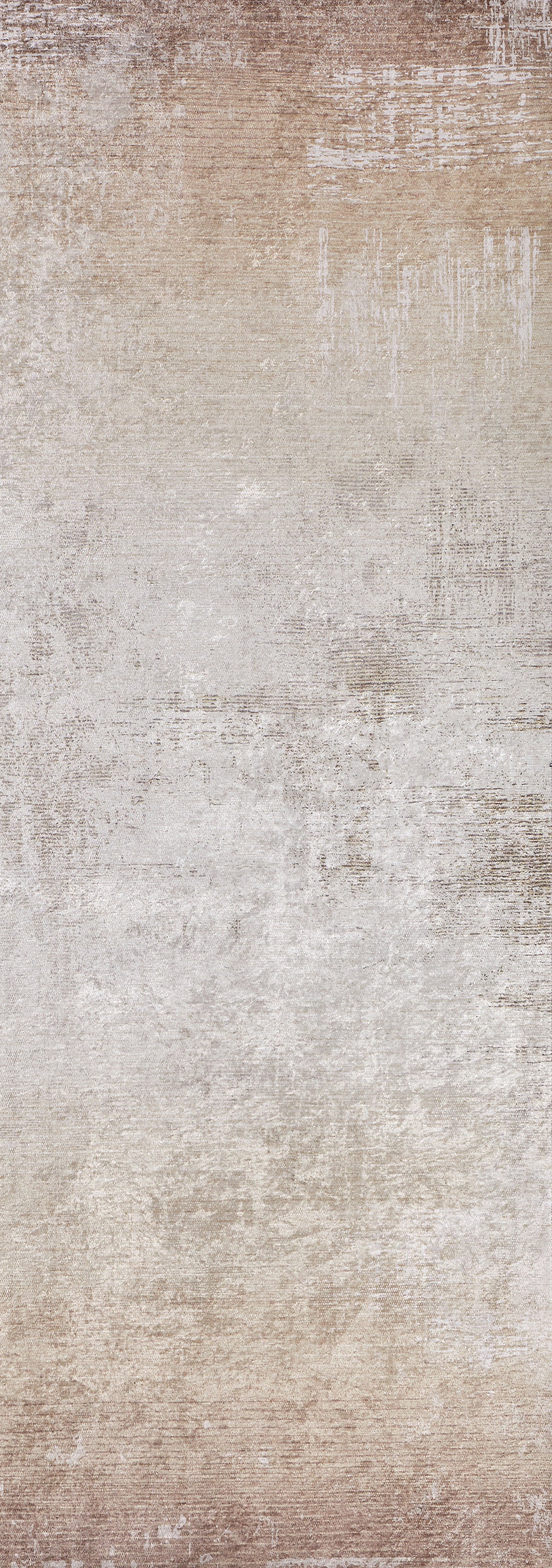 The Cinnamon Swirl - Washable Rug - JR425 features a textured beige and brown pattern with a weathered, distressed look—soft gradients and brushstroke effects make it perfect for high-traffic areas.