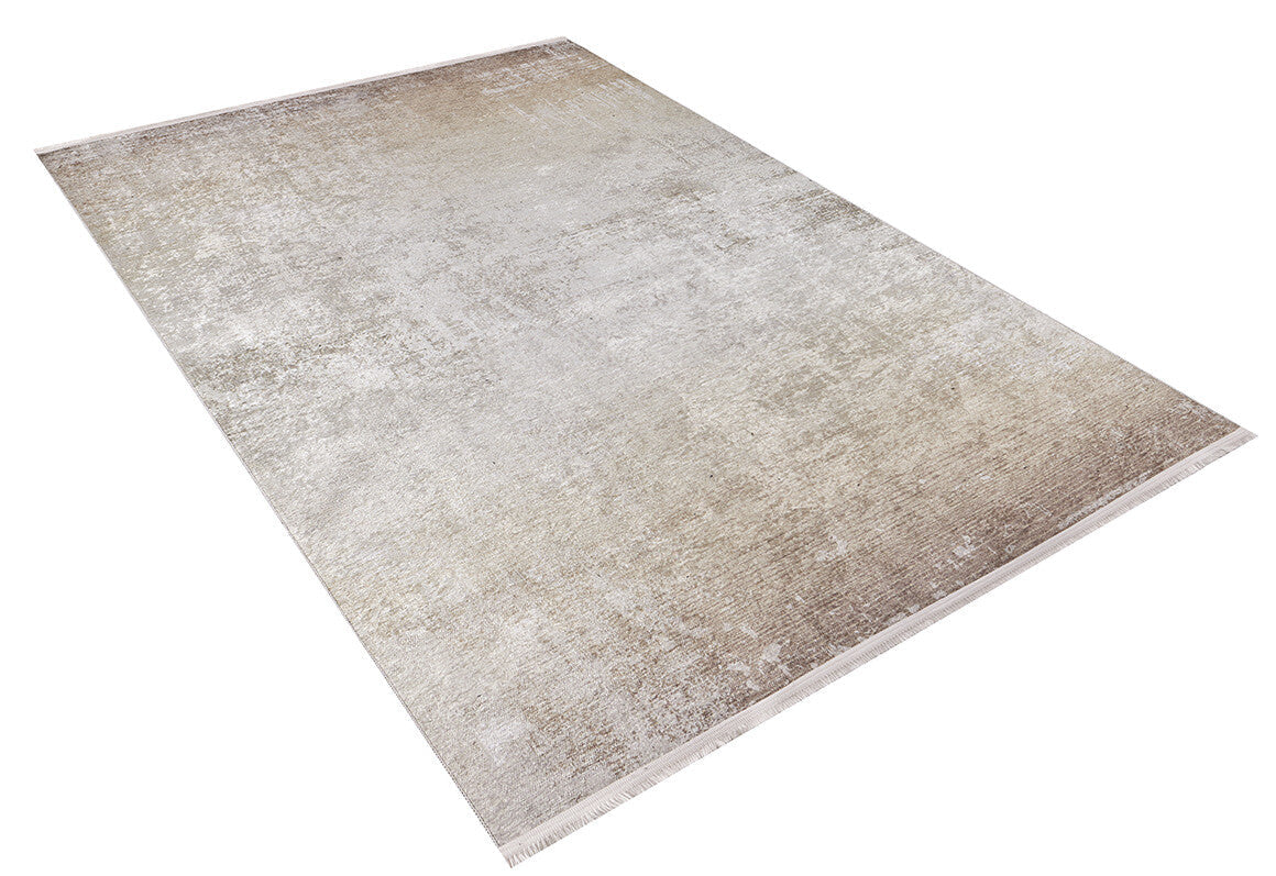 The Cinnamon Swirl - Washable Rug - JR425 (Custom Size) is a rectangular flat weave area rug featuring a subtle beige gradient and soft, textured surface. Stylish and easy to care for, this rug offers both beauty and convenience.