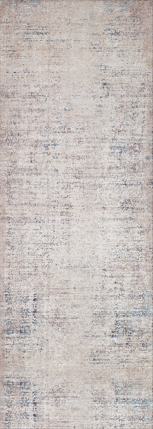 Load image 1 in gallery view. The Copper Glow - Washable Rug - JR1700 features a light beige, distressed pattern with blue and gray accents for a vintage look. Its soft texture and muted tones make it perfect for high-traffic areas seeking timeless cream and beige rugs.