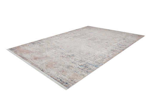 Load image 1 in gallery view. The Copper Glow - Washable Rug - JR1700 (Custom Size) is a rectangular cream and beige rug with muted tones, a distressed pattern, fringed edges, and is ideal for high-traffic areas. Shown on a white background with minimal texture.
