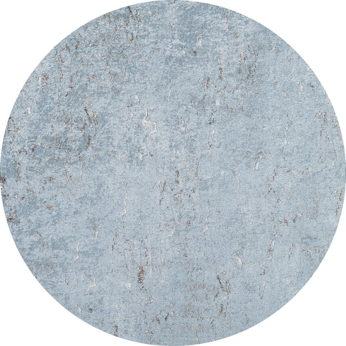 Load image 1 in gallery view. The Earthy Sands - Washable Rug (JR1819) is a round, textured rug featuring a mottled light blue and gray, stone-like pattern—ideal for high-traffic areas and easy to clean.