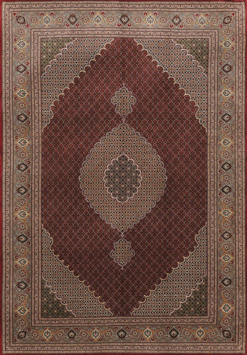 Bild 1 in Galerieansicht laden. The Elysian Weave - Washable Rug (JRN1001) showcases a central medallion with floral and geometric motifs in red, cream, green, and brown. Its wide decorative border and symmetrical, detailed design add elegance to any space.