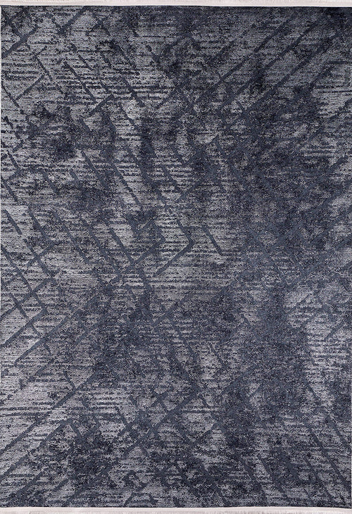 Load image 1 in gallery view. Geometric Gems - Washable Rug - JR1342 (Custom Size) features a dark gray, abstract geometric pattern in shades of gray and black. Durable and washable, its modern design with intersecting lines suits high-traffic areas perfectly.