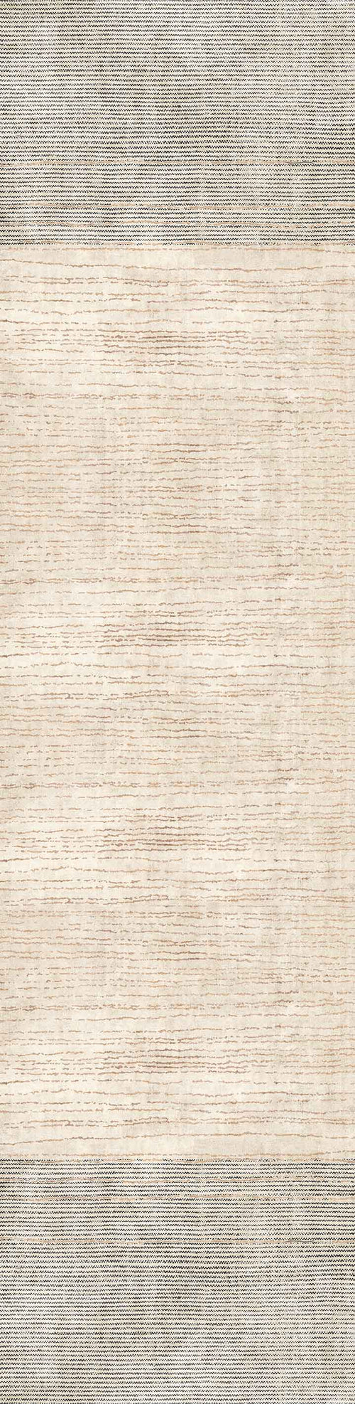 Load image 1 in gallery view. The Gilded Charm - Washable Rug - JRN26 is a rectangular flat weave rug with a minimalist look, featuring a light beige center and thick textured gray borders. Its washable design has a subtle woven pattern throughout.