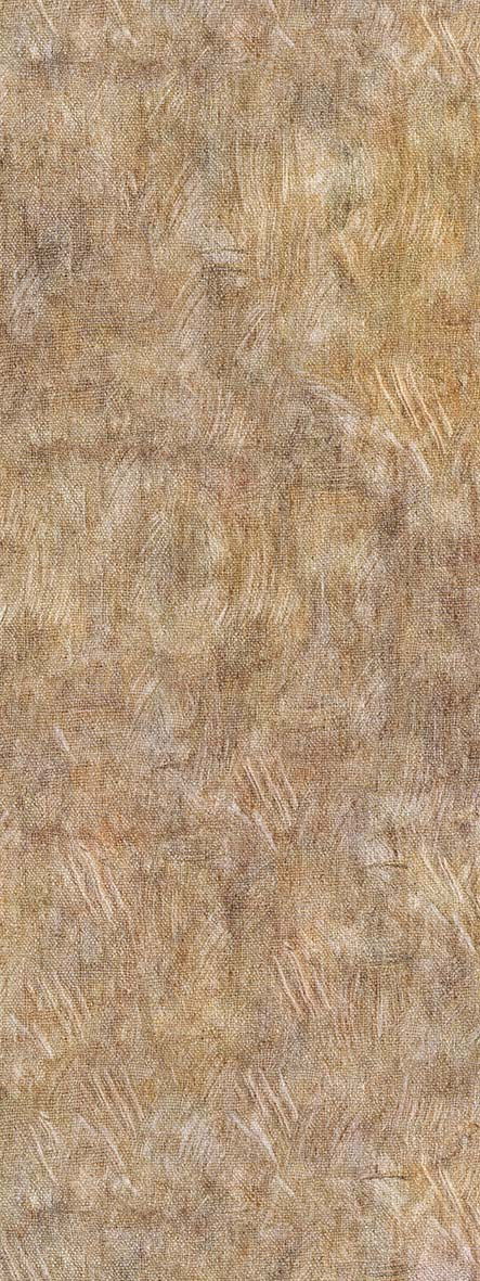 Tan and brown rug with a textured, brushstroke-style abstract pattern.