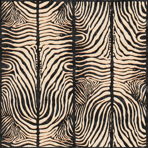 Bild 1 in Galerieansicht laden. The Gossamer Fade - Washable Rug - JRN44 features abstract black and beige wavy lines, mirrored for symmetry. Perfect for high-traffic and allergy-sensitive homes, its washable design makes maintenance easy.