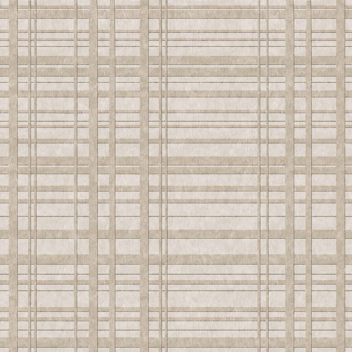 Beige and cream rug with a grid pattern of intersecting horizontal and vertical lines.