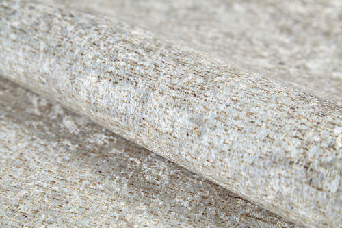 Load image 1 in gallery view. A close-up of Kaleidoscope Dreams - Washable Rug - JR5055 (Custom Size) shows its light, textured fabric in beige, gray, and off-white—a subtle woven pattern perfect for washable rugs in allergy-sensitive spaces.