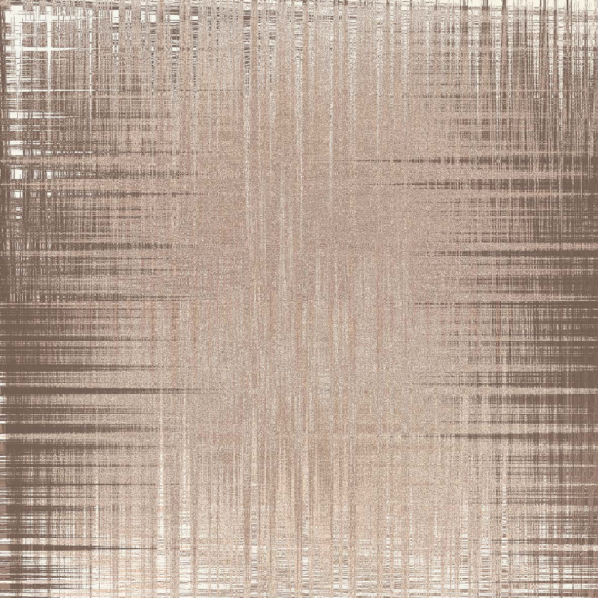 Taupe and cream rug with a distressed, abstract cross-hatch texture.