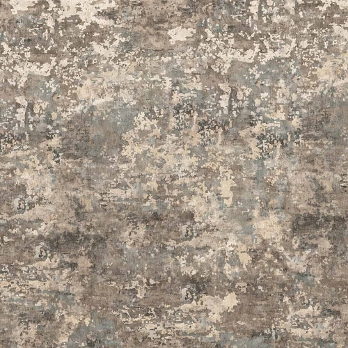 Load image 1 in gallery view. Grey, beige, and blue abstract rug with a distressed, mottled texture.