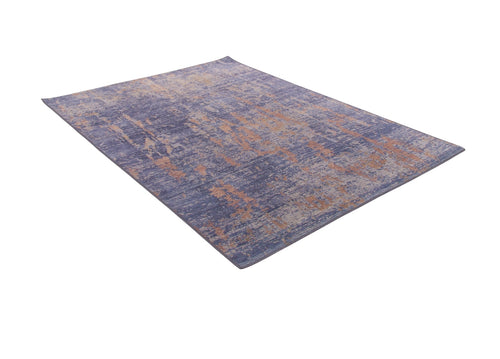 Load image 1 in gallery view. The Mystical Mosaic - Washable Rug - JRS003 (Outlet) US features an abstract blue, beige, and orange design. Durable and easy to clean, it's ideal for high-traffic areas. Shown on a white background.
