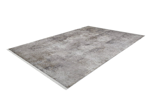 Bild 1 in Galerieansicht laden. The Noble Insignia - Washable Rug - JR1830 (Custom Size) is a large, rectangular rug featuring a distressed, textured gray and beige design, perfect for high-traffic areas and displayed on a white background.