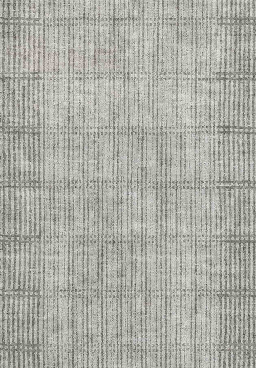 Load image 1 in gallery view. The Ornate Hues - Washable Rug - JRN38 features a gray textured surface with a subtle grid pattern resembling woven fabric. Its varied line thickness adds depth, making it ideal for modern, high-traffic interiors.