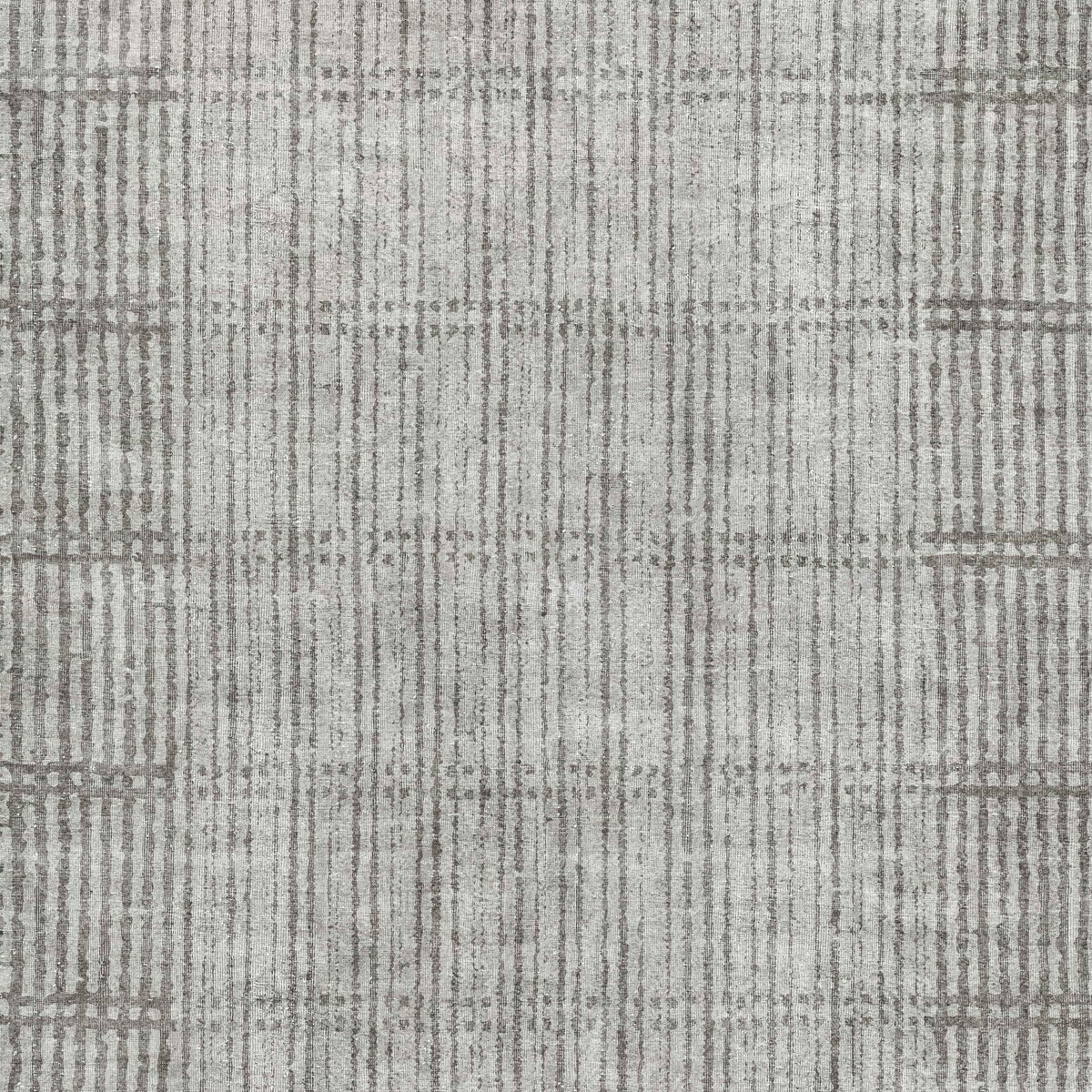The Ornate Hues - Washable Rug - JRN38 features a textured gray plaid design with intersecting lines on a light gray background, making it perfect for modern interiors and high-traffic areas.