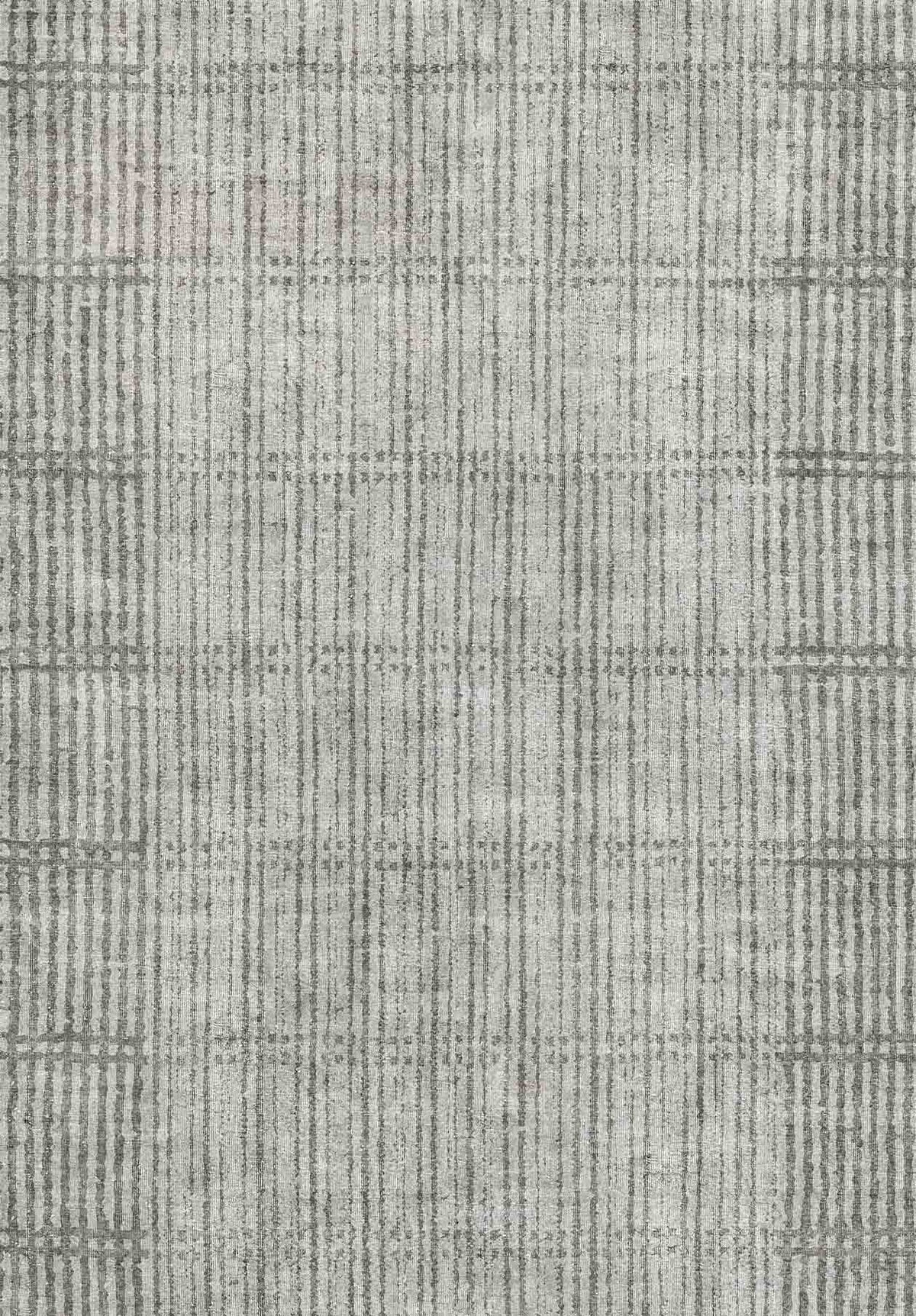 Ornate Hues - Washable Rug - JRN38 (Custom Size) features a gray textured grid pattern with vertical and horizontal lines, creating a subtle, monochromatic look that's ideal for modern interiors.