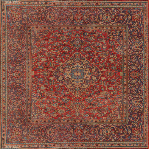 Load image 1 in gallery view. The Palatial Grace - Washable Rug - JRN1021 features a detailed central medallion with intricate floral and geometric patterns in rich red, blue, gold, and beige, framed by elaborate borders for a vintage look.