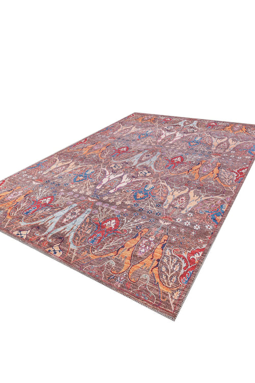Load image 1 in gallery view. The Peregrine Peachy Brown Washable Rug - LCC3022 (Outlet) US features a stylish pattern in bronze and brown tones, bringing warmth to any room.