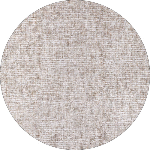 Load image 1 in gallery view. The Pure Bliss - Washable Rug - JR745 is a round, washable rug with a light beige and cream woven-like pattern, perfect for high-traffic areas and adding effortless style to any white background.
