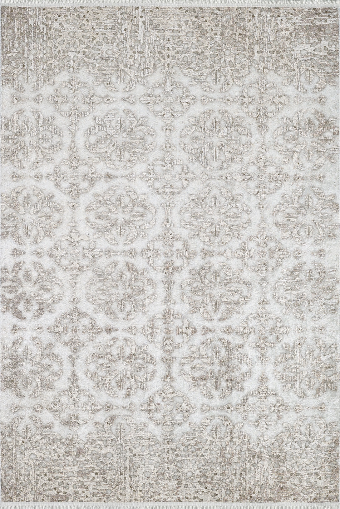 A close-up of the Regal Embellishment - Washable Rug - JR1590 (Custom Size) in gray-anthracite, perfect for high-traffic areas and designed to stay fresh-looking and durable even after repeated washes.
