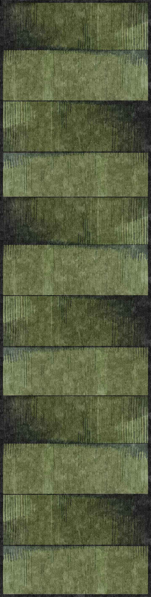 Load image 1 in gallery view. The Regal Texture - Washable Rug - JRN34 features horizontal green tones and dark green stripes with textured, worn effects, faint vertical lines, and smudges. Its earthy, abstract look is perfect for high-traffic areas.