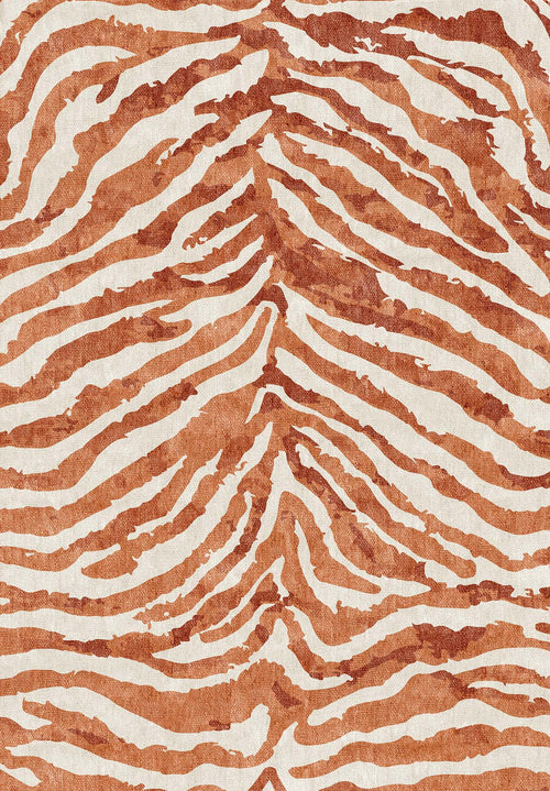 Load image 1 in gallery view. The Rustic Mirage - Washable Rug - JRN40 features a brown and beige zebra print with wavy, organic stripes, creating a natural look. This flat weave rug is durable for high-traffic areas and easy to maintain as it's fully washable.