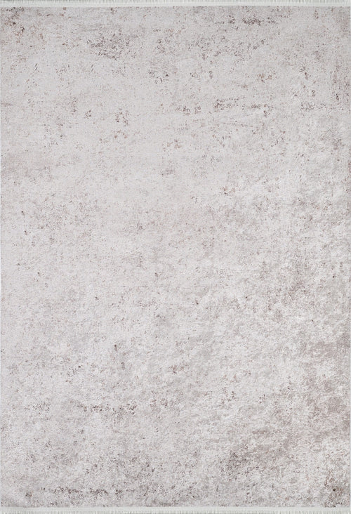 Load image 1 in gallery view. The Rustic Trails - Washable Rug - JR1736 (Custom Size) features a soft, textured, distressed pattern in light gray and beige, creating a neutral look ideal for high-traffic areas.