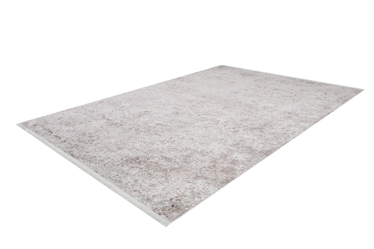 The Rustic Trails - Washable Rug - JR1736 (Custom Size) is a rectangular light gray rug with a subtle textured pattern, ideal for high-traffic areas and shown against a white background.