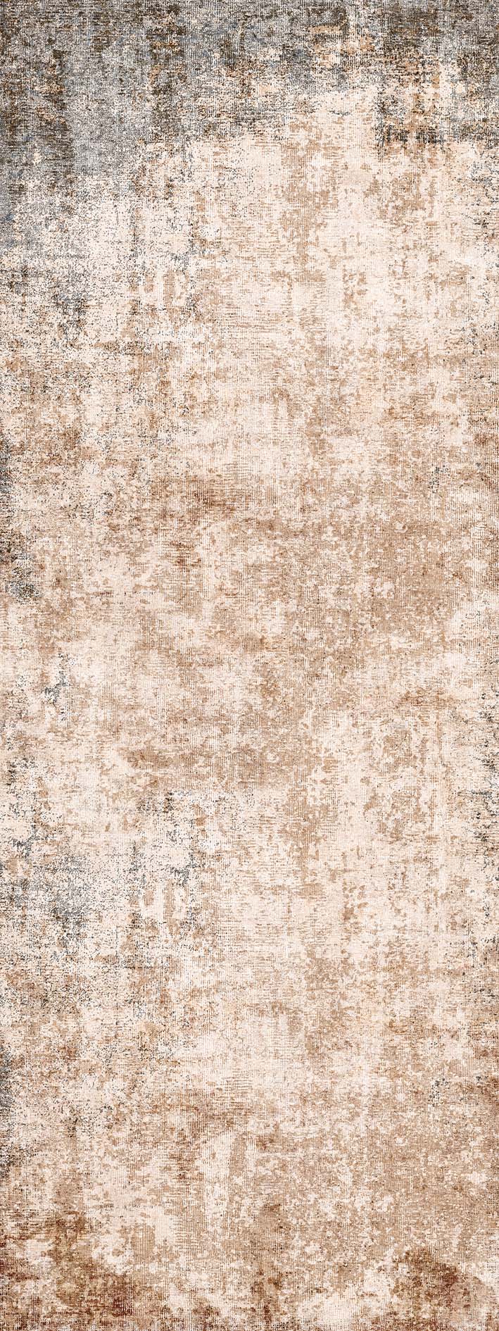 Beige and charcoal grey rug with a distressed, abstract mottled texture.