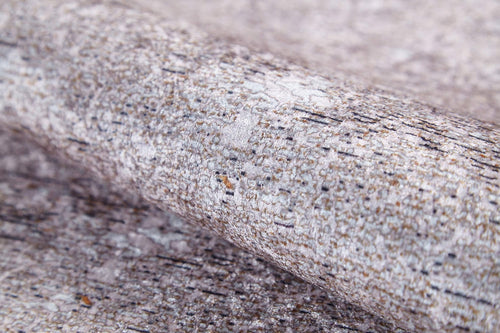 Load image 1 in gallery view. Close-up of Slate Charm - Washable Rug - JR1740 (Custom Size), featuring a textured light gray and brown, bark-like pattern with subtle speckles and natural lines—ideal for cream and beige rugs in high-traffic areas.