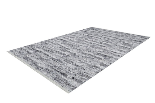 Bild 1 in Galerieansicht laden. The Stone Path - Washable Rug - JR1772 (Custom Size), a rectangular gray-anthracite rug with a textured pattern and subtle shade variations, is shown angled on a white background—ideal for high-traffic areas.
