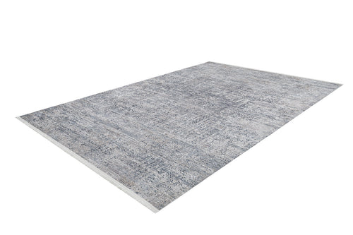 Load image 1 in gallery view. The Timeless Scrollwork - Washable Rug - JR1774 (Custom Size) features a textured, distressed gray and blue pattern, is rectangular, washable, ideal for high-traffic areas, and shown on a white background.