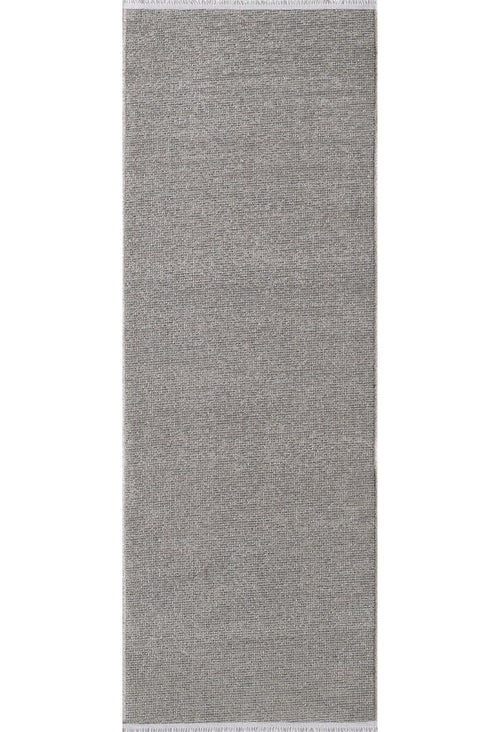 Load image 1 in gallery view. The Velvet Touch Gray Area Rug - PST003 features a rectangular shape, subtle woven texture, and white borders on the short sides—perfect for fans of minimalist design.