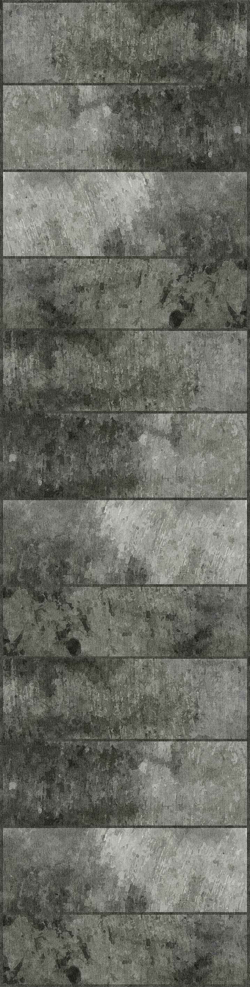 Load image 1 in gallery view. The Wistful Pattern - Washable Rug - JRN35 features horizontal wooden plank designs in gray and black tones with a rustic, weathered texture—perfect for high-traffic areas.