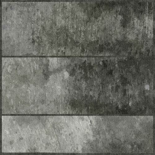 Load image 1 in gallery view. The Wistful Pattern - Washable Rug - JRN35 (Custom Size) features varying shades of gray and mottled patterns, creating a contemporary, weathered, industrial vibe reminiscent of textured concrete slabs.