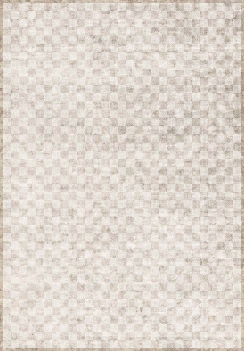 Bild 1 in Galerieansicht laden. Opulent Threads - Washable Rug - JRN27 features a subtle checkered pattern in light beige and off-white, creating a soft, minimalist look that’s perfect for high-traffic areas.