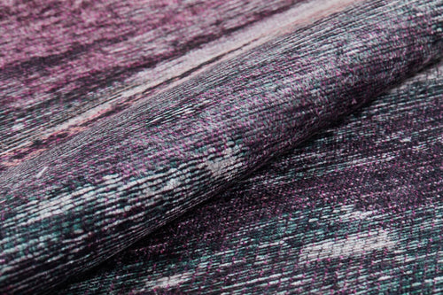 Load image 1 in gallery view. Close-up of Natural Brushed - Washable Rug - JR336, featuring soft textured fabric with a mottled purple, white, and black pattern. Its flexible, thick design is ideal for high-traffic areas and easy to clean.