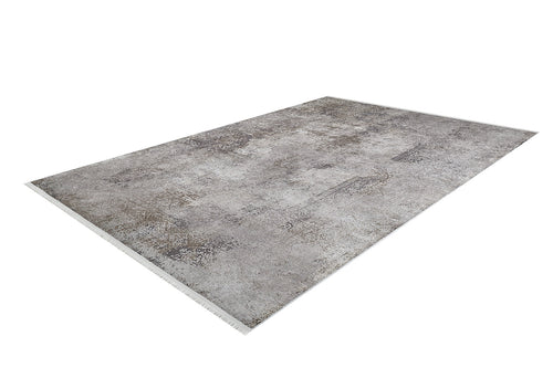 Load image 1 in gallery view. The Noble Insignia Washable Rug (JR1830) features a distressed, textured gray and beige pattern, is rectangular, perfect for high-traffic areas, and is shown on a white background.