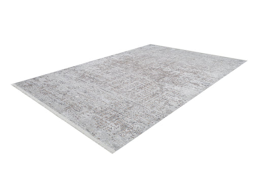 Load image 1 in gallery view. The Opulent Tapestry - Washable Rug - JR1775 is a large rectangular rug with a subtle distressed gray and beige pattern, perfect for high-traffic areas, shown on a white background.