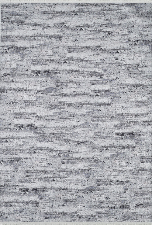 Bild 1 in Galerieansicht laden. The Stone Path - Washable Rug - JR1772 is a rectangular, gray-anthracite rug with a textured abstract pattern in shades of gray and white and a subtle horizontal stripe—ideal for high-traffic areas.